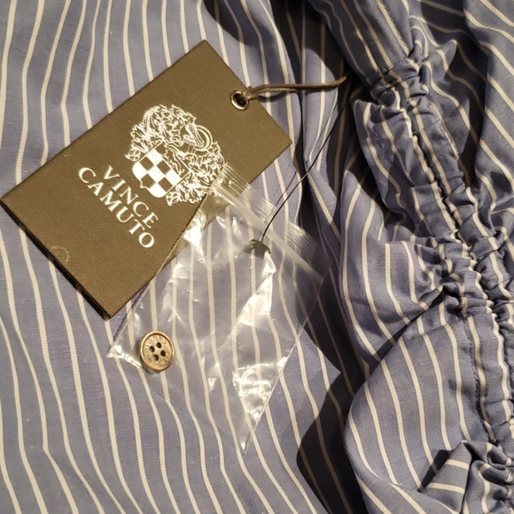 Vince Camuto NEW Button-Front Long Sleeves Blouse Top Shirt Cotton NWT Women's L - Picture 6 of 8